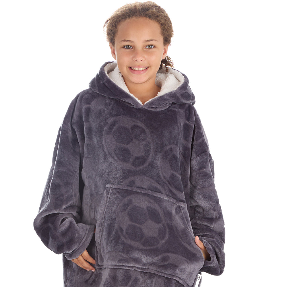Girls Football Embossed Blanket Hoodie