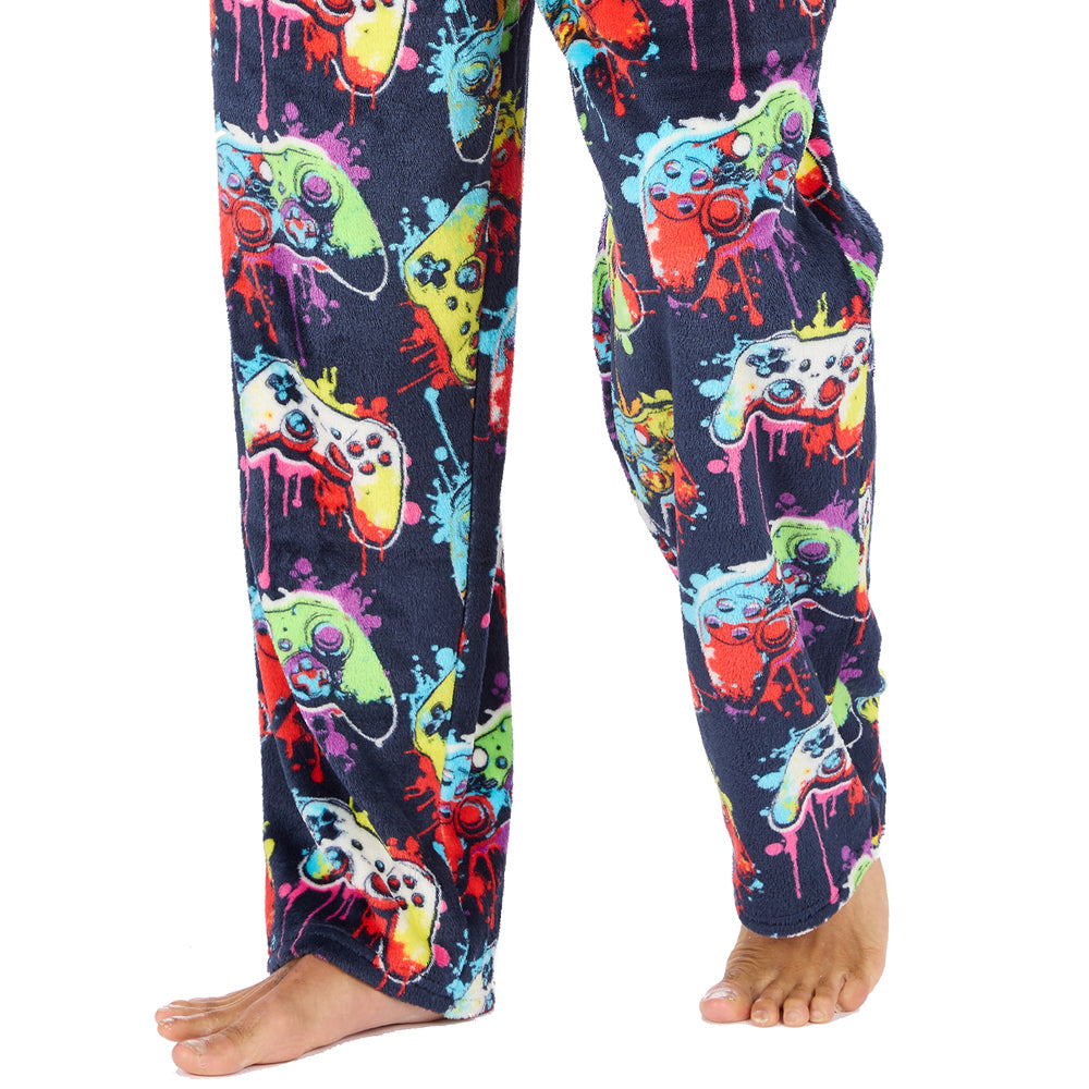 Mens Navy Gamer Fleece Pyjama Bottoms