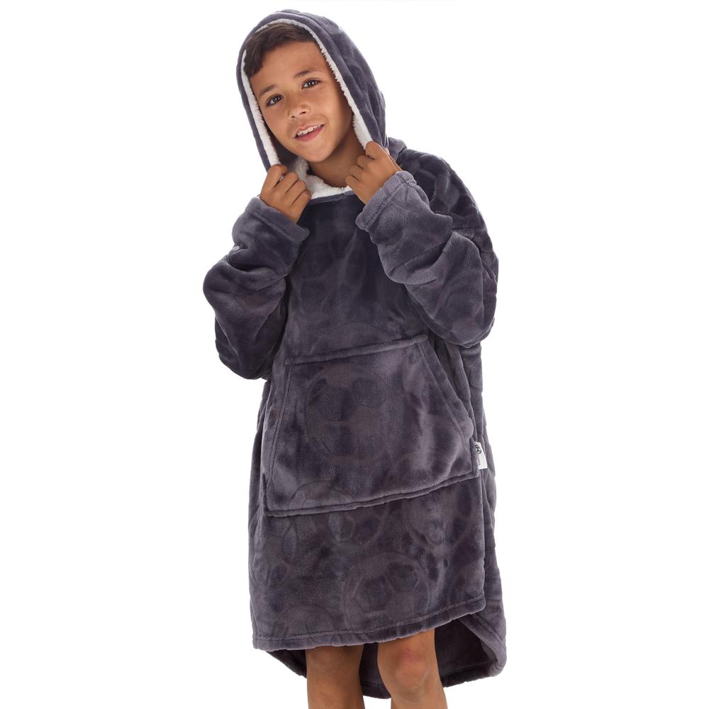 Boys Football Embossed Blanket Hoodie