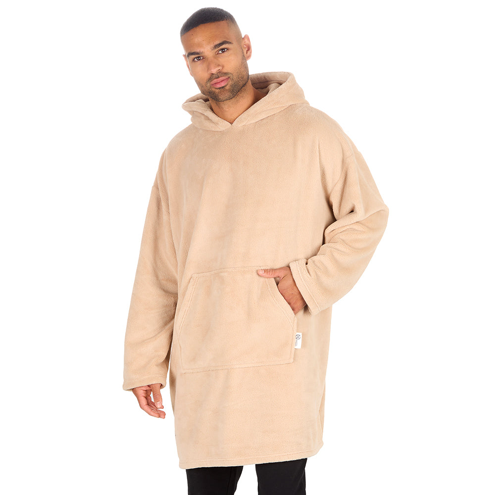Mens Toffee Coral Fleece Blanket Hoodie